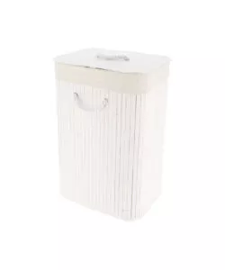 PORTA BIANCHERIA RETTANGOLARE IN BAMBOO - BIANCO.